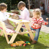 Picknicktafel met rugleuning (hout) - Afbeelding 2