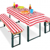 Set opvouwbare banken en tafel (3-delig) - Afbeelding 3
