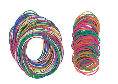 Rubber elastiekjes voor Geobord, 265 stuks, diverse kleuren en lengtes
