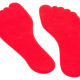 Anti slip voet 16 cm rood, set van 2
