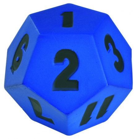 XL dobbelsteen 1-12 10 cm blauw