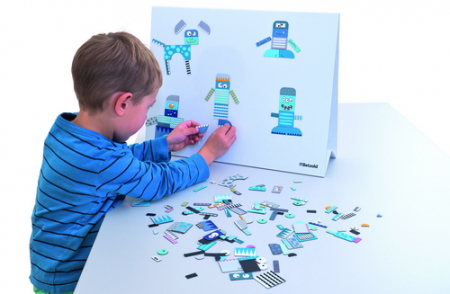 Magneet puzzel spel, mini-robots