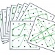 Geobord, oefenkaarten, set 1, met meer elastieken, 12 dubbelbedrukte kaarten 16 x 16 cm