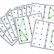 Geobord, oefenkaarten, set 4, cirkels, 12 dubbel bedrukte kaarten 16 x 16 cm