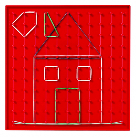 Dubbelzijdige Geoborden met vierkant patroon, aan de andere zijde isometrisch patroon, set van 6 stuks, 23 x 23 cm