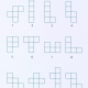 Pentomino's, 15 dubbelbedrukte oefenkaarten, 3 tot 12 verschillende pentominoes