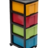 Mobiele opslag toren - 4 kleuren kunststof kratten