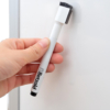 Whiteboard marker zwart met wisser en magneet - Afbeelding 2