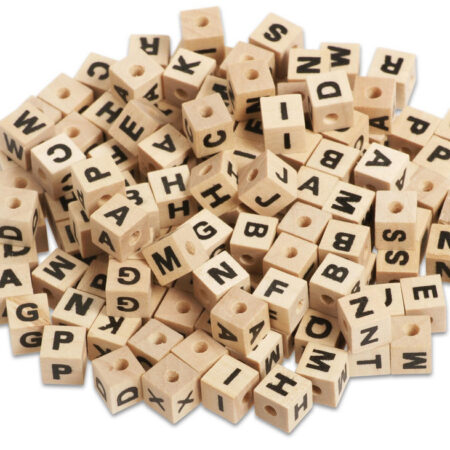 Houten letter kralen Set 300/St.