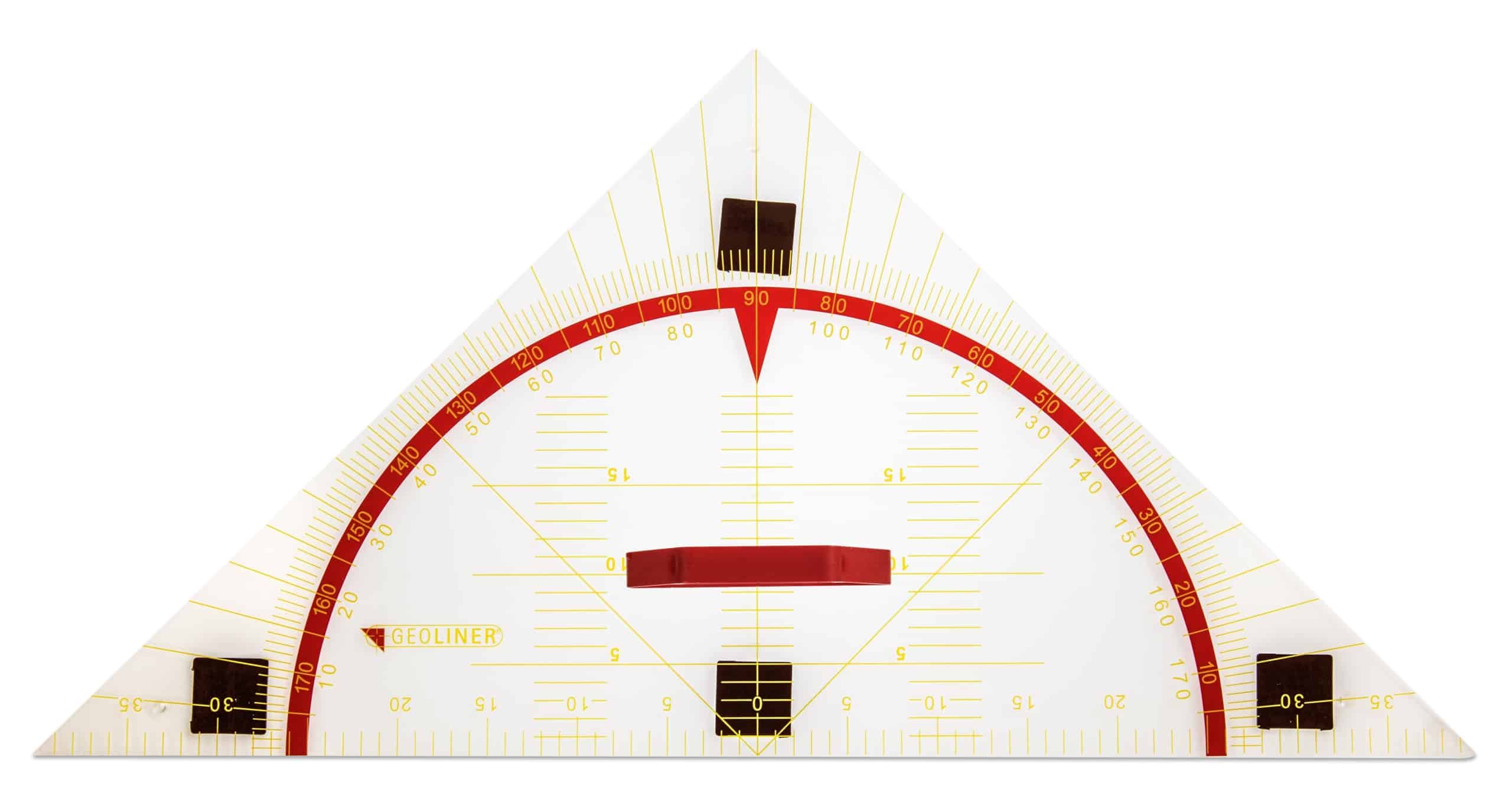 GL-geo vierkant meetinstrument van 80 cm met magnetische elementen en duidelijke schaalverdeling voor geometrie.