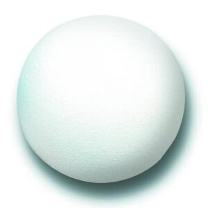 Witte softbal met een diameter van 21 cm, gemaakt van hoogwaardige schuim met een beschermende coating.