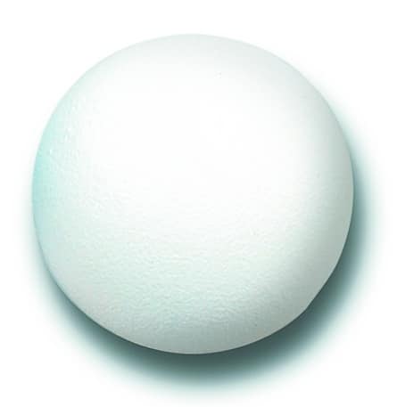 Witte softbal met een diameter van 21 cm, gemaakt van hoogwaardige schuim met een beschermende coating.