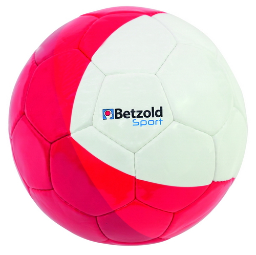 Rode trainingvoetbal maat 5 van synthetisch leer met glanzende coating en een modern design. Perfect voor schoolpleinen.