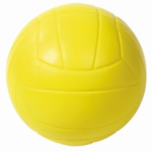 Zachte gele volleybal van foam, diameter 20 cm, ideaal voor angstvrije sportlessen.