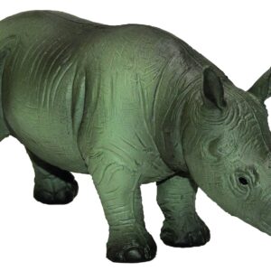 Groot, zacht speelobject in de vorm van een neushoorn, uitnodigend voor kinderen om te klimmen en te spelen.