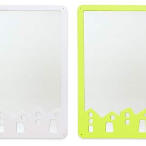 EduCasa Spiegel Stad Lime met limekleurige accenten en stadselementen, ideaal voor speelhoeken en klaslokalen.