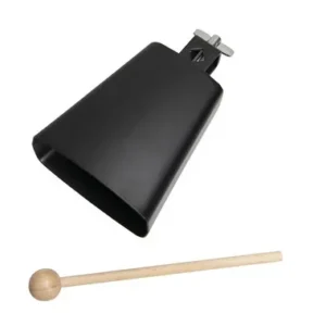 Koebel grootte 5, 135 mm in zwart met houten stokje voor het bespelen van bellen.