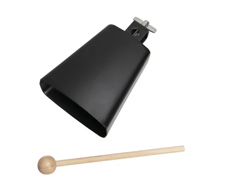 Koebel grootte 5, 135 mm in zwart met houten stokje voor het bespelen van bellen.