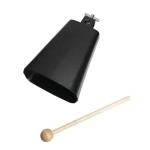 Koebel grootte 6, 150 mm, zwart met houten stokje, geschikt voor bellen.