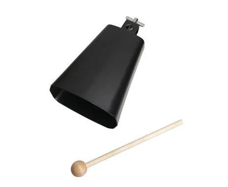 Koebel grootte 6, 150 mm, zwart met houten stokje, geschikt voor bellen.