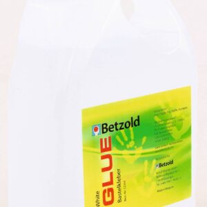 Transparante knutsellijm in een witte plastic fles met doseerdop, geschikt voor papier, hout en stof.