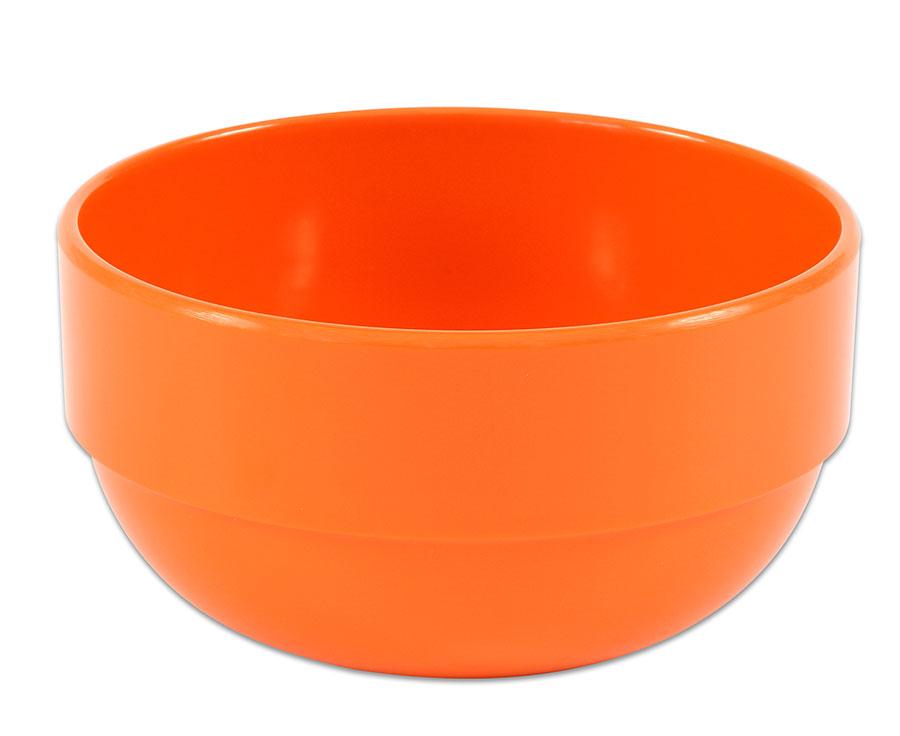 Klein oranje bord van 11 cm, gladde afwerking, geschikt voor huis- en poppenhoek, leermiddelen en speelhoeken.