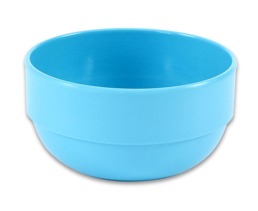 Klein blauw bord van 11 cm, geschikt voor huis- en poppenhoek, gemaakt van stevig materiaal.