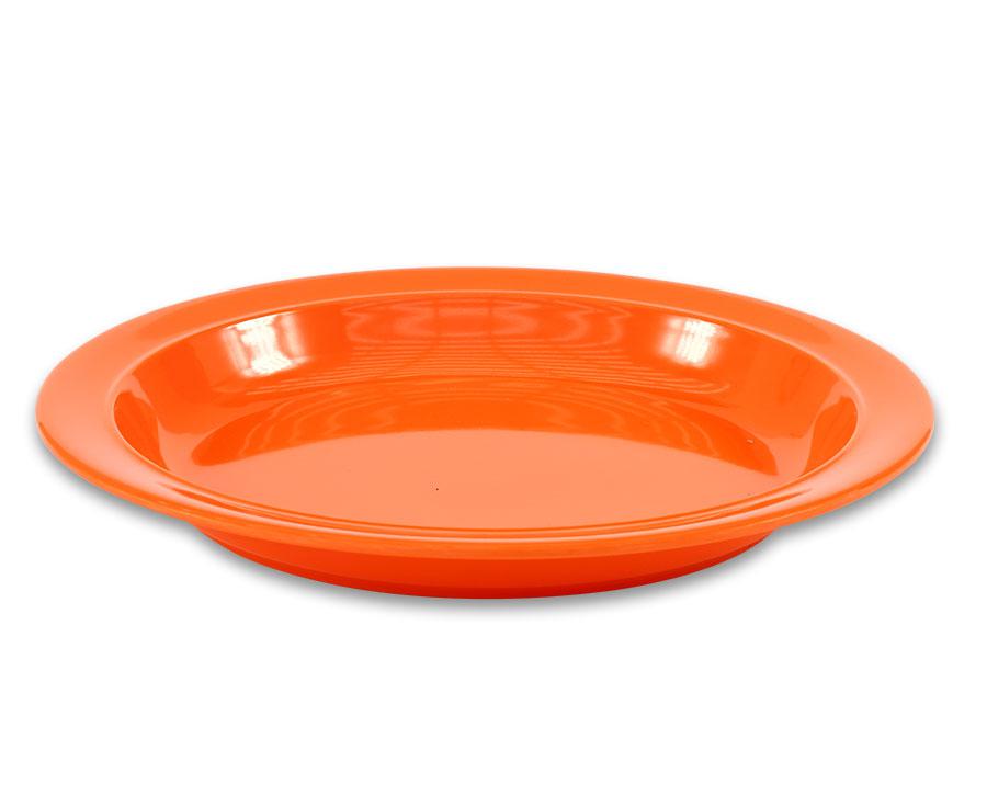 Klein soepbord van 18,5 cm in een heldere oranje kleur, ideaal voor huis- en poppenhoek accessoires.