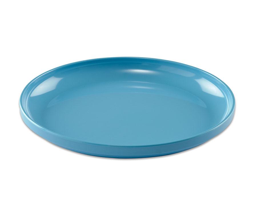 Blauw medium bord van 20 cm, gladde afwerking, geschikt voor huis- en poppenhoek, leermiddelen en speelhoeken.
