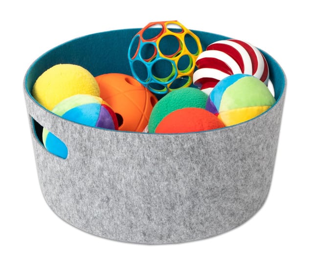Zintuigmand met 13 kleurrijke ballen van verschillende texturen en gewichten, ideaal voor motorische en sensorische ontwik...