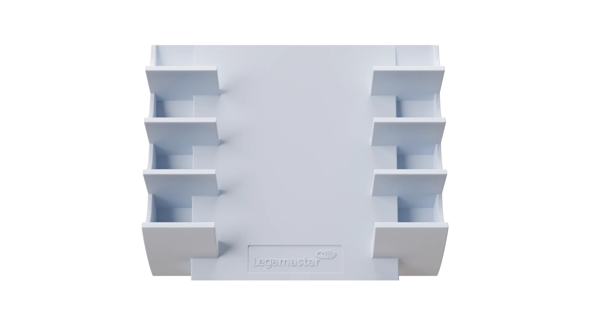 Magnetische markerhouder van Legamaster voor glasborden, met vakken voor het opbergen van boardmarkers.