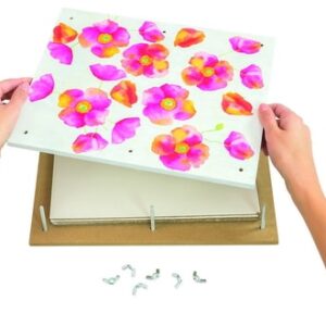 Bloemenpers XL met twee grote MDF-platen, ideaal voor het drogen van grotere planten, bloemen en bladeren.