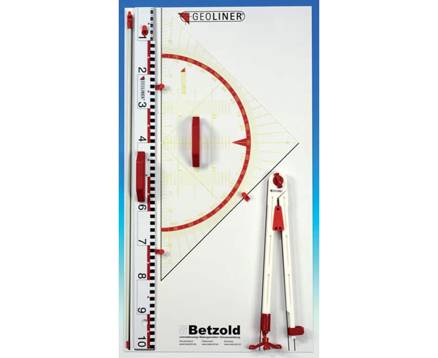 Geo L-Storage Board Omega (77731) met magnetische geodriehoek en passer, ideaal voor meetkunde en rekenen.