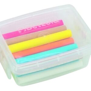 Transparante mini opbergdoos van 200 ml met kleurrijke stiften erin, ideaal voor creatief sorteren en opbergen.