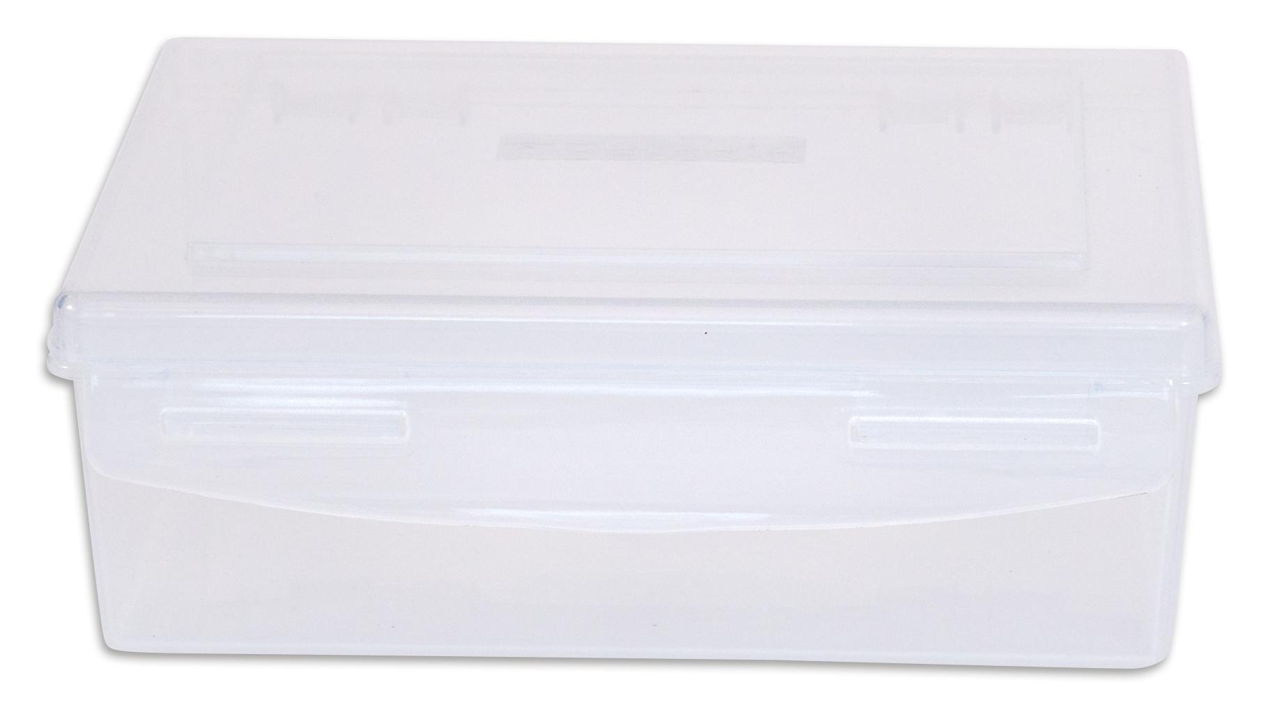 Transparante mini opbergdoos van 200 ml, met een handige sluiting voor het opbergen en sorteren van kleine items.