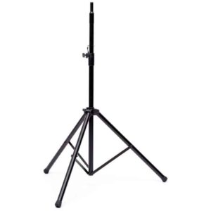 Statief voor TLS Soundmaker, TLS M100 en SoundBox 9995, zwart met verstelbare hoogte en driepoot ontwerp.