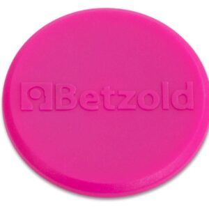 Roze magneten van 3 cm, set van 10 stuks, met het logo van Betzold, geschikt voor gebruik op het bord.