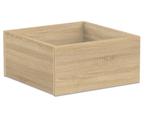 Speel opbergplatform Klein vierkant 50x50cm in licht hout, biedt een stevige speelondergrond met opbergruimte.