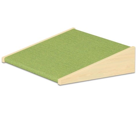Speelplatform helling klein 40x50cm met groene bekleding, ideaal voor speelhoeken en hoogteverschillen in kinderopvang.