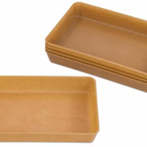Set van 5 natuurkleurige biokunststof schalen, ideaal voor creatief gebruik en sorteren.