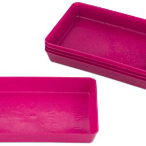 Set van 5 roze sorteerschalen van biokunststof, afmetingen 26 x 18 x 12 cm, ideaal voor opbergen en sorteren.