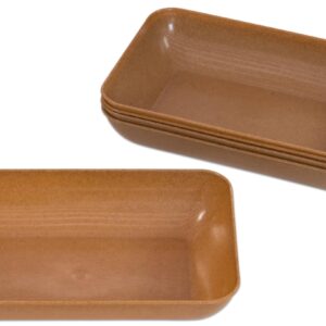 Set van 5 sorteerschalen in natuurlijke biokunststof, afmetingen 47x23x14,7 cm, met een gladde, bruine afwerking.