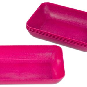 Roze set van 5 sorteerschalen van biokunststof, afmetingen 47x23x14,7 cm, ideaal voor opbergen en sorteren.
