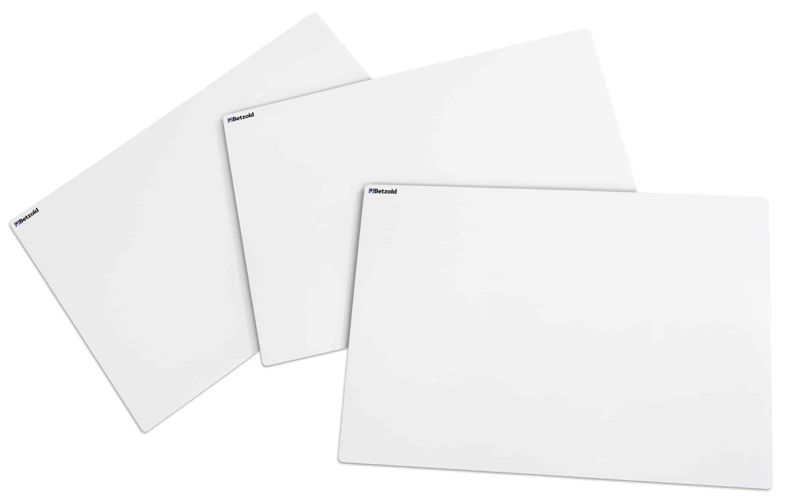 Set van 3 A3 magnetische whiteboards, beschrijfbaar met whiteboardpennen, ideaal voor buitenlessen.