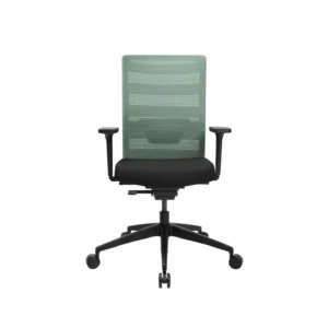 Bureaustoel AirWork met mesh rugleuning, zwarte zitting en wieltjes voor optimale bewegingsvrijheid en comfort.