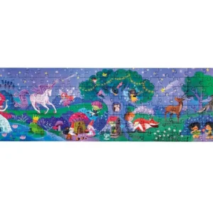 Puzzel Glow in the dark, Forest of Wonders met een kleurrijk boslandschap vol magie en dieren.