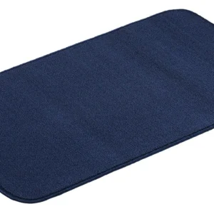 Donkerblauw laagpolig tapijt van 60 x 100 cm, geschikt voor Montessori speelruimtes en speelkleden.