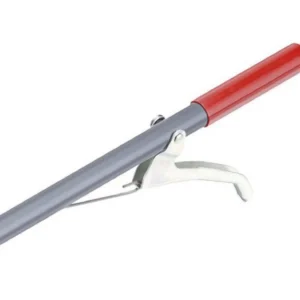 Afvaltang van aluminium met een stevige deurkruk en een rode handgreep voor gebruiksgemak.