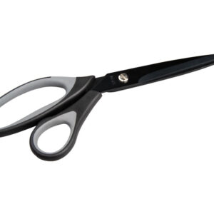 Professionele schaar met softgrip handvat, zwart en grijs, geschikt voor diverse knutselprojecten.
