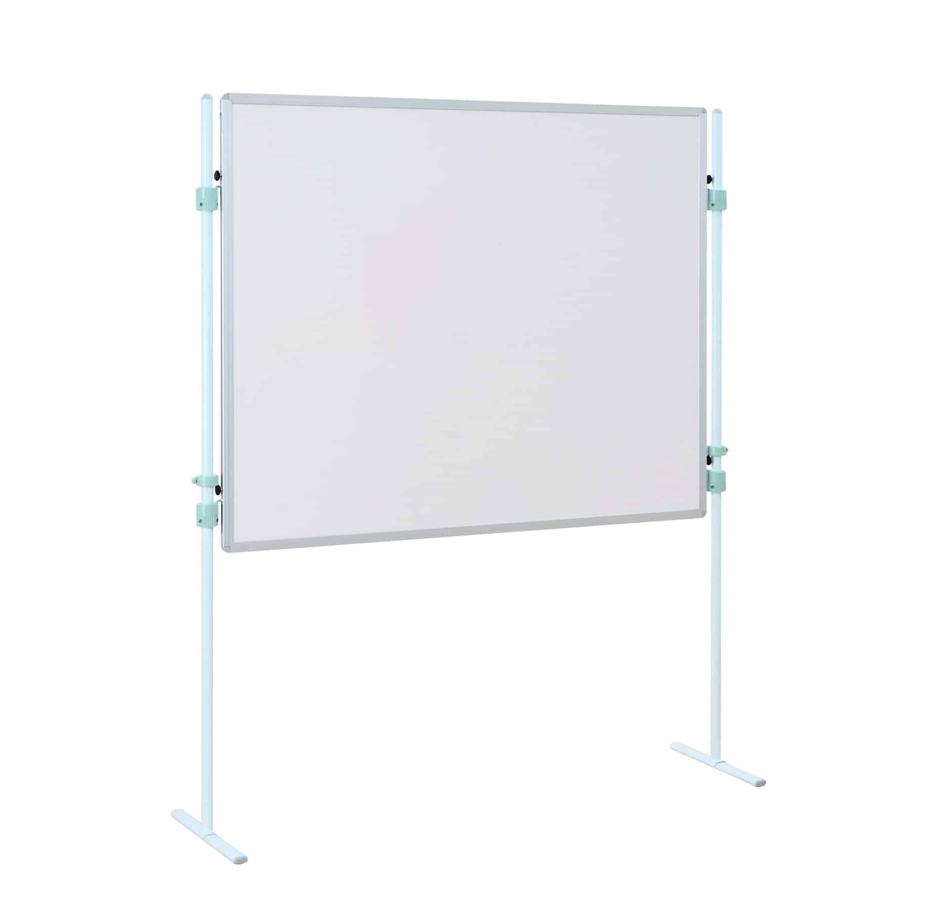 Presentatie whiteboard met glad, magnetisch schrijfoppervlak, geschikt voor klaslokalen en vergaderruimtes.